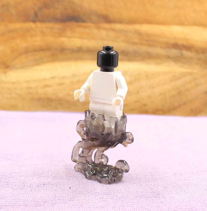 Custom Made Minifigure Parts - Translucent Smoke Effect Stand - Black ...