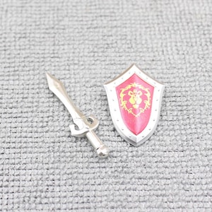 Custom Made Deluxe Medieval Knight Warrior the Master Sword and Shield for Minifigure - Minifigure NOT Included - Rare