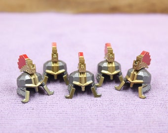 Custom Made Medieval Knight Dwarf King High Definition Shinny Helmet - Color - Minifigure NOT Included - Rare