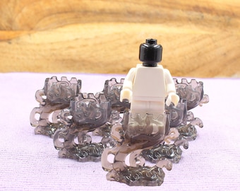 Custom Made Minifigure Parts - Translucent Smoke Effect Stand - Black - Minifigure NOT Included - Rare