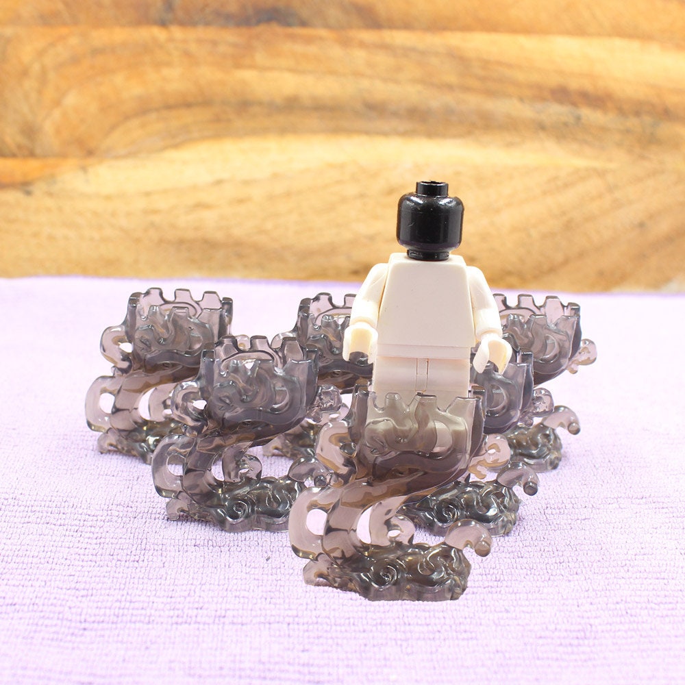 Custom Made Minifigure Parts - Translucent Smoke Effect Stand - Black ...