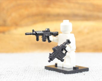 Custom Made SWAT Special op 2 PCS Rifle Set for Minifigure - Minifigure NOT Included - Rare