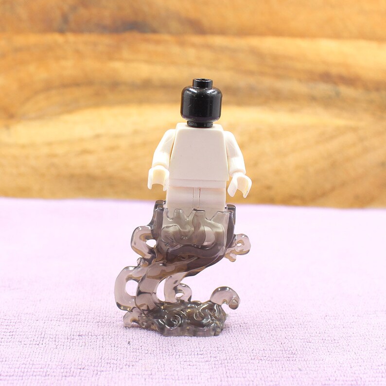 Custom Made Minifigure Parts - Translucent Smoke Effect Stand - Black ...