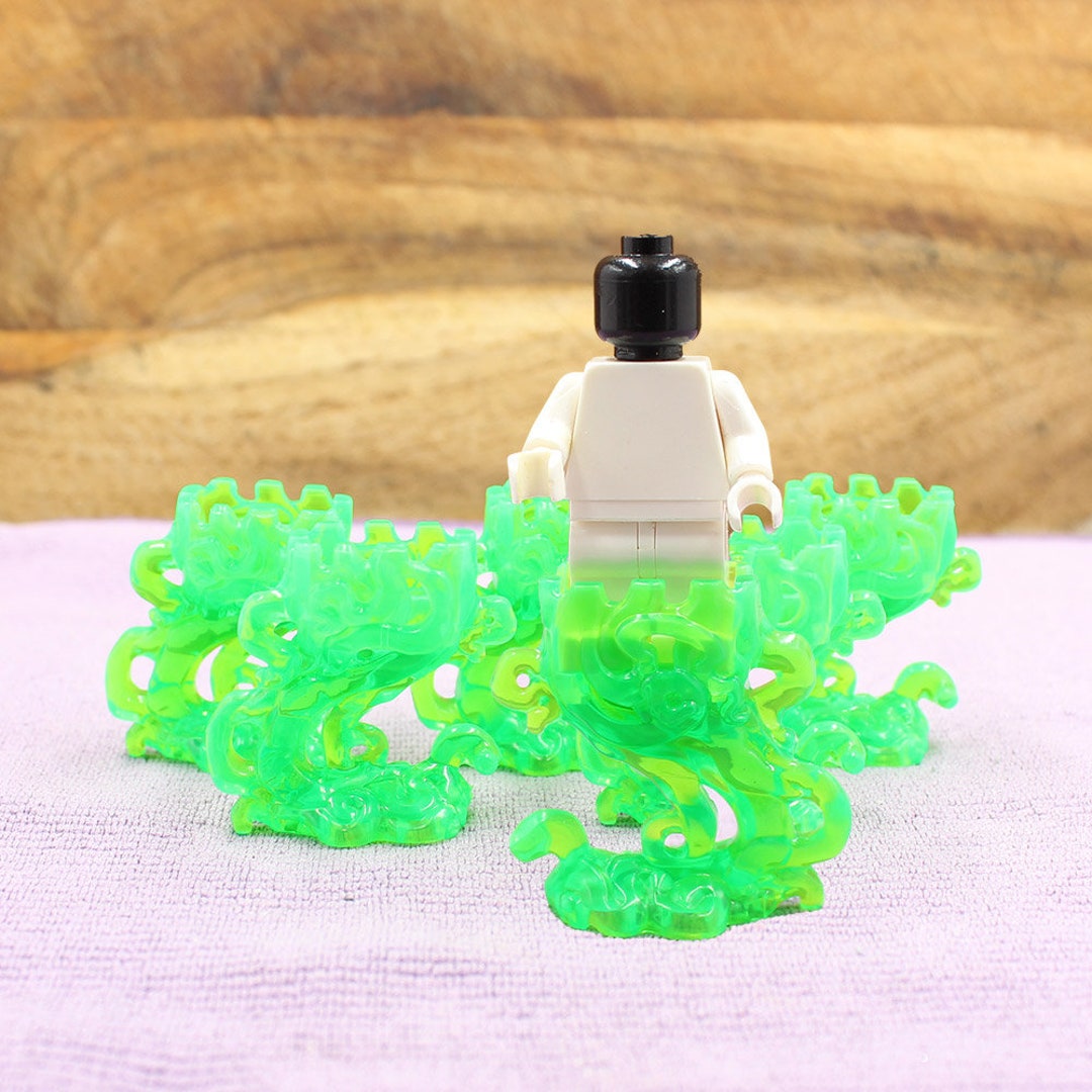 Custom Made Minifigure Parts - Translucent Smoke Effect Stand - Green ...