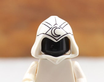 Custom Made High Quality Half Cover Mask Hood Hoody (White) - Minifigure NOT Included - Rare