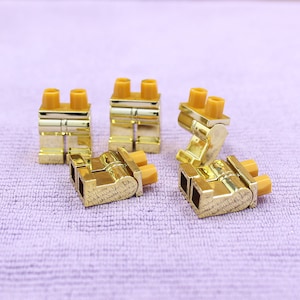 Custom Made High Definition Gold Chrome Legs Lot - Minifigure NOT Included - Rare