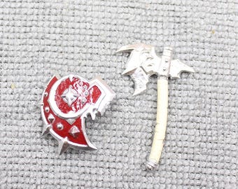 Custom Made Deluxe Medieval Orc Warrior the War Axe and Shield for Minifigure - Minifigure NOT Included - Rare