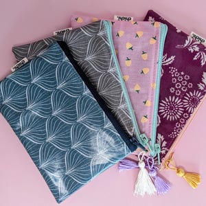Flache kleine Tasche | Wachstuch | Wetbag | Kosmetiktäschchen |  Tampontasche | Hygienetasche | Münztasche | Portemonnaie | Geldbörse|Size S