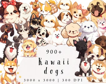 Kawaii Dog Clip Art | Corgis | Cute Dog Clipart | Dog Breeds Clipart | Planner Stickers | Commercial Use | Nursery Decor | Dog Illustration