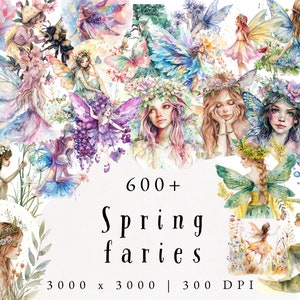 Fairy Watercolor, Spring Fairy Flower, Fairy Graphics, Fairies Clip Art, Fairy Clipart, Fairy Illustration, Pastel Flower, Flower Watercolor