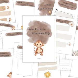80 Portfolio Vorlagen Kindertagespflege | Tier Portfoliovorlagen | Affen Portfoliovorlage| Dschungel Portfolio Vorlagen für Tagesmütter