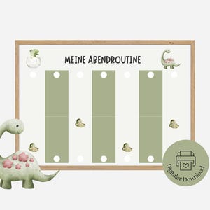 Routine du soir pour les enfants Dino| Plan de routine pour les enfants| IMPRIMER | Créer une routine de soirée avec les enfants y compris les cartes de routine