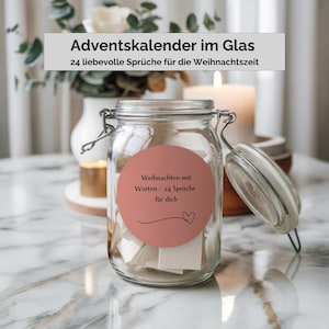 Advent calendar in a jar template - PDF Advent calendar with 24 sayings | Spiritual Advent calendar with quotes & mindfulness