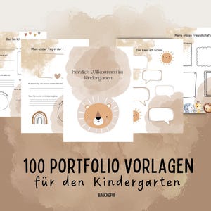 Portfolio Vorlagen Kita / Portfolio Vorlagen Kindergarten / Vorlagen für Erzieher als digitaler Download| Portfolio Ordner Vorlagen
