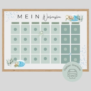 Weekly Planner A4 PDF – Weekly Planner Template for Children & Daily Planner for Children | Montessori Family Planner to Print – PDF Weekly Planner with Picture Cards