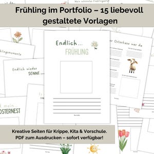 15 Kindergarten Portfolio Templates | Daycare Portfolio Template | Nursery Portfolio Templates | Educator Templates | Spring Easter Portfolio