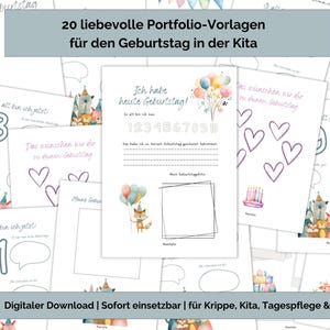 Birthday templates, portfolio kindergarten | childminder portfolio | portfolio daycare templates | templates portfolio crèche | teacher templates