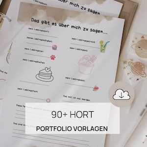 Portfolio Vorlagen für den Hort | Portfolio Vorlagen Schüler| 1-4 Klasse Grundschule| Vorlagen für Erzieher | Portfolioarbeit im Hort
