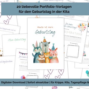 Birthday templates, portfolio kindergarten | childminder portfolio | portfolio daycare templates | templates portfolio crèche | teacher templates