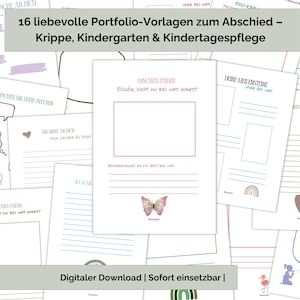 16 Farewell Portfolio Templates for Kindergarten | Templates for Portfolios for Nursery Schools | Childminder Portfolio | Teacher Templates | Daycare Portfolio Templates
