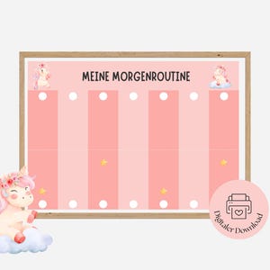 Routine matinale pour enfants licorne | Plan de routine pour les enfants| IMPRIMER | Créer une routine matinale avec les enfants y compris les cartes de routine