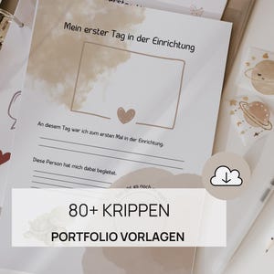 89 Portfolio Vorlagen für die Kinderkrippe –Portfolioarbeit Krippe| Portfoliovorlagen Krippe| Vorlagen Kinderkrippe als digitaler Download
