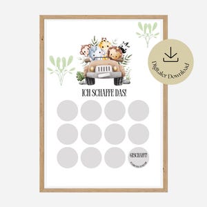 Tablero de recompensas para niños de la jungla | Niños del sistema de recompensas | niños con refuerzo positivo| Niño del plan de recompensa | Plan de refuerzo para niños