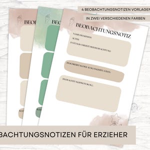 Beobachtungsnotizen Vorlagen für Erzieher| Beobachtung Kinder| Arbeiten als Erzieher| Portfolioarbeit in Kindergarten, Krippe & Tagespflege