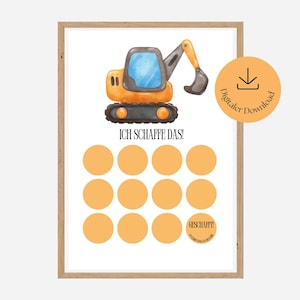 Beloningsbord voor kinderen bouwplaats | Beloningssysteem kinderen | positieve bekrachtiging kinderen| Beloningsplan kind | Versterkingsplan voor kinderen