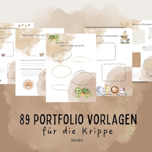 89 Portfolio Vorlagen für die Kinderkrippe –Portfolioarbeit Krippe| Portfoliovorlagen Krippe| Vorlagen Kinderkrippe als digitaler Download