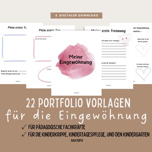 22 plantillas de portafolios para acostumbrarse a la guardería, la guardería y la guardería/plantillas de portafolios pdf con carta al niño