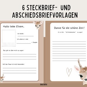 Perfis e modelos de cartas de despedida para educadores | Download digital/avisos para os murais das creches/pais