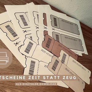 Vouchers Time instead of stuff - voucher to print immediately, last minute gift idea - DIGITAL DOWNLOAD - voucher pdf