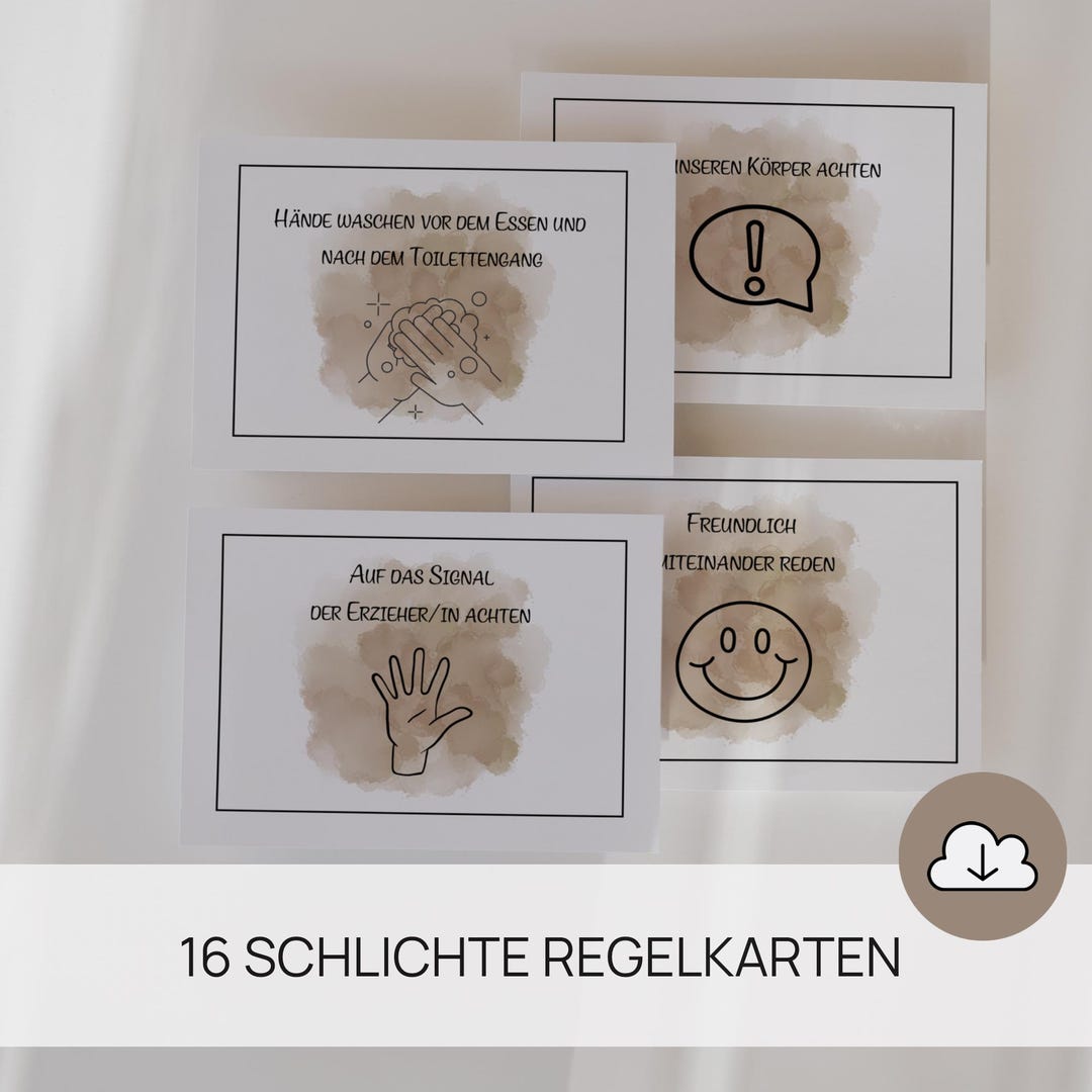 Kindergarten Rule Cards – 16 Simple Rule Cards for Your Everyday Life ...