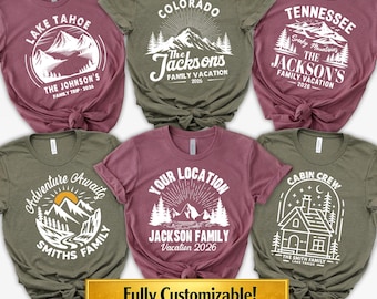 Personalized Mountain Vacation Group Shirt | Family Vacation Tee | Colorado Tenessee Lake Tahoe 20 Options
