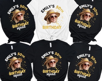 Custom Face Birthday Group Party Shirt, Personalized 50th Birthday Tshirt