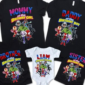 Spidey Birthday Boy Family Shirt | Spiderman Kids Group Tee | Spidey Amazing Friends Superhero Birthday Boy Sweats