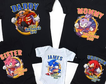 Personalized Sonic Birthday Shirt: Matching Family Tee