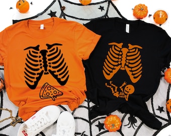 Skeleton Maternity Halloween T-Shirt, Family Pregnancy Announcement