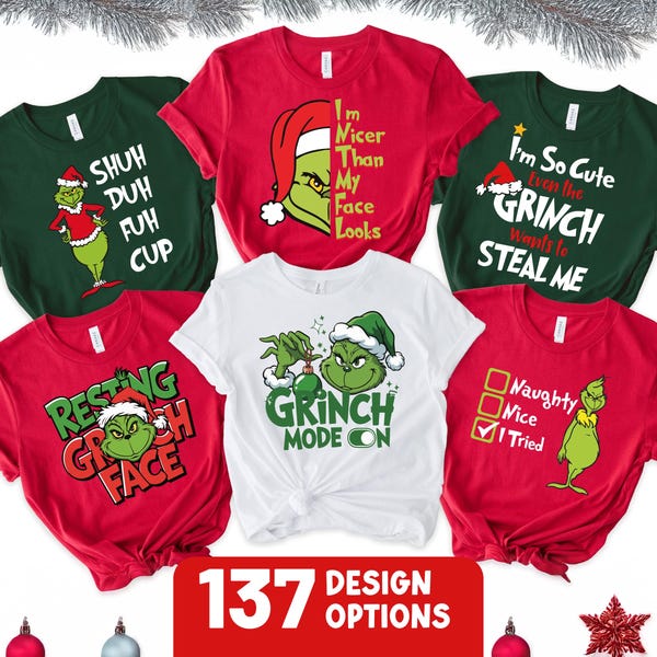 Christmas Grinch Movie 137 Options Shirt: Matching Group Tshirt
