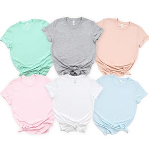 Bella Canvas Plain Shirts, Unisex Blank Apparel, Unisex Short Sleeve