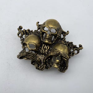 Costume Props Belt Buckle,Brass Skull Buckle,Leather Belt Buckle