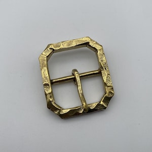 39mm Brass Buckle Diamond Cutting Facet Leather Belt Buckle
