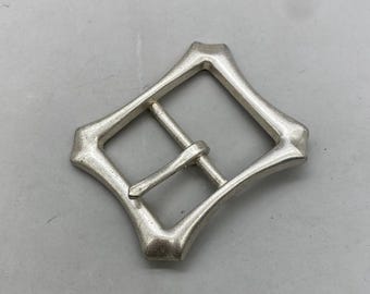 ハンドメイド 925 スターリングシルバー バックル 37 mm 唐曹風レザー