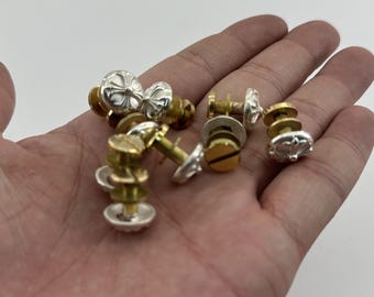 Knoop leren laarzen, knoop schoenveter 925 sterlingzilver schroefsluiting aan de achterkant
