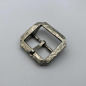 Antique Nickel Silver Belt Buckle - Handcrafted Copper Buckles