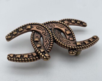 Kupfer Hufeisen Design Schnalle, Leder Gürtelschnalle, Einzigartige Schnalle 1 1/2 ''