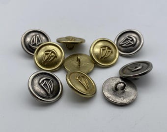 5 pezzi di bottoni vintage rotondi con motivo floreale e tacco in metallo, per artigianato, cucitura DIY e decorazione di abiti