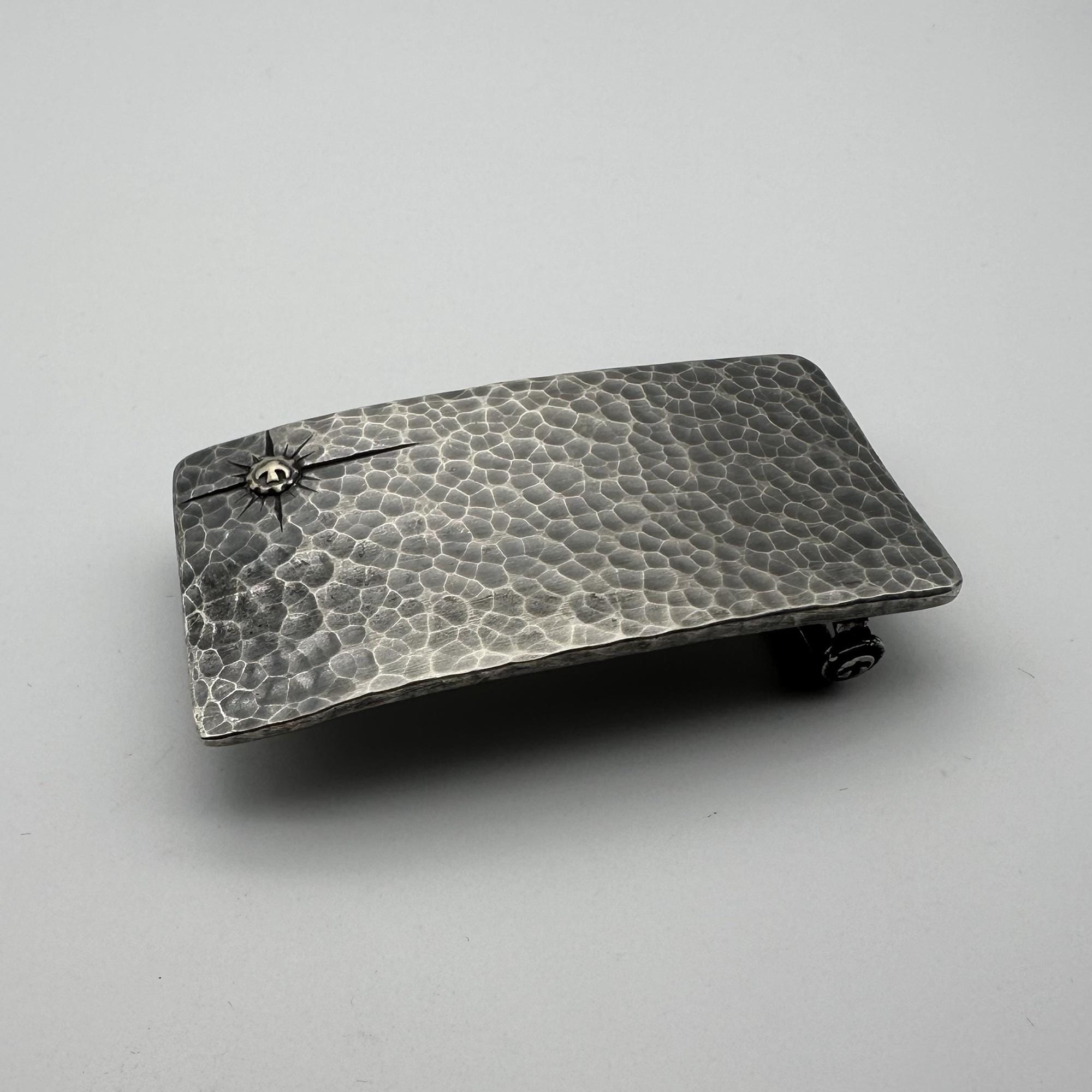 Vintage Cyd Woo wide brown distressed leather silver plate buckle belt il_fullxfull.5616068146_a9ig.jpg main image 3