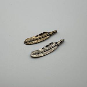 Brass Feather Charm Gifts,Jewelry Finding Necklace DIY Pendants